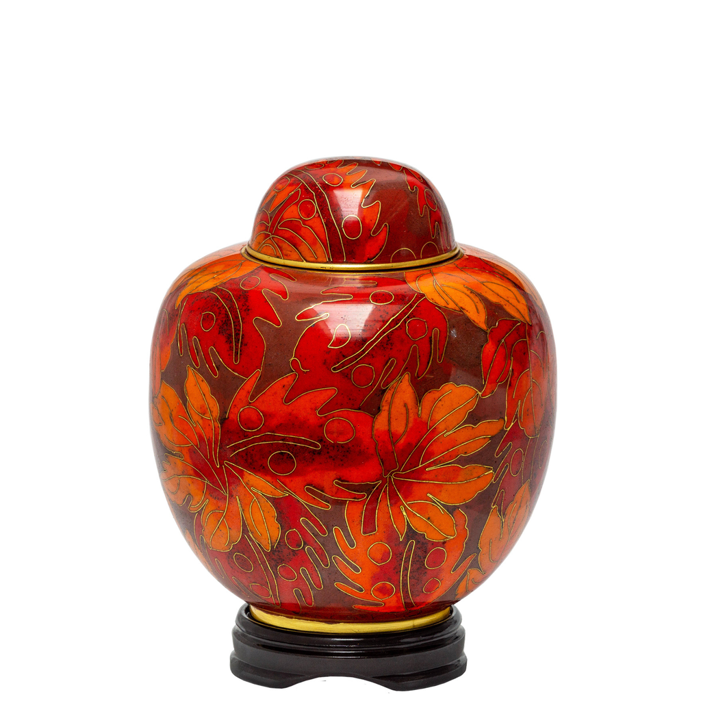 Fall Leaf Cloisonné Medium Urn