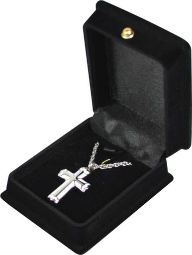 [403 CWS] White and Silver Cross Pendant
